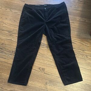 Talbots Black Velveteen Ankle-Length Pants